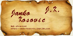 Janko Kosović vizit kartica